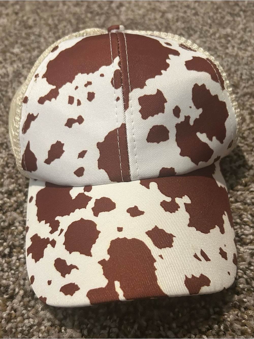 Cowprint Hat in Brown & White
